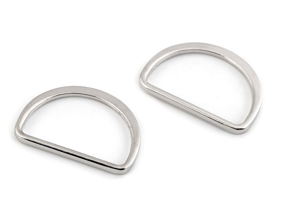Anneau plat en D pour sangles, largeur 30 mm - 5pc