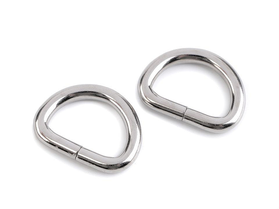 Anneau en D, largeur 20 mm - 10pc