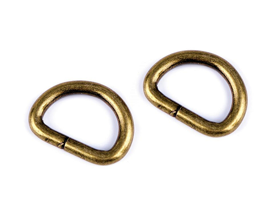 Anneau en D, largeur 20 mm - 10pc