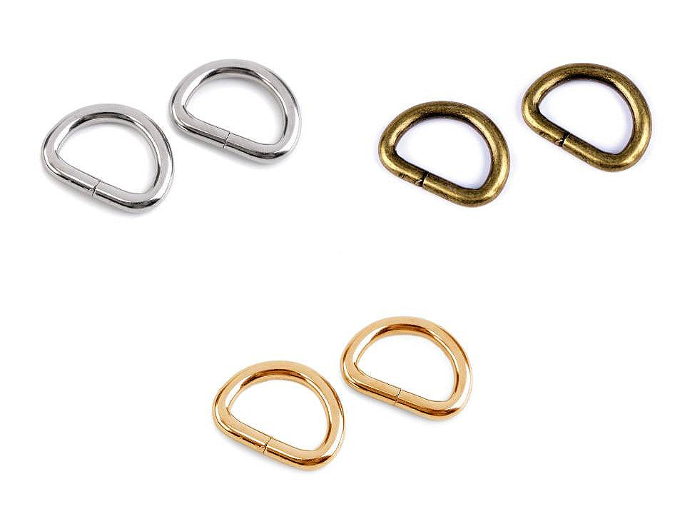 Anneau en D, largeur 20 mm - 10pc