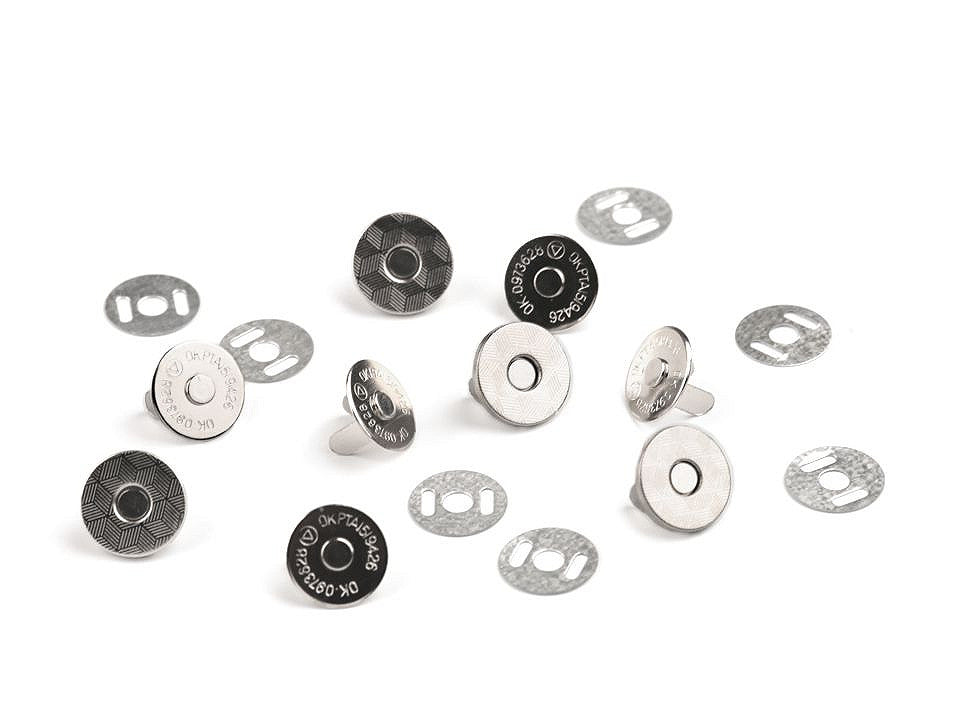 Boutons pression magnétiques, Ø 14 mm, minces - 5set