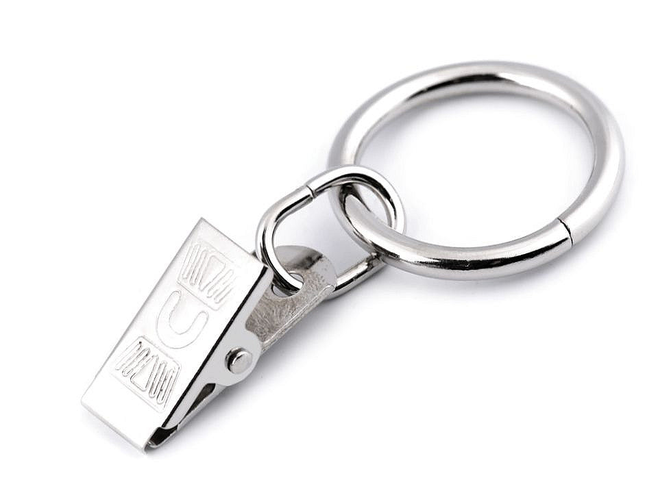 Pinces à rideaux métalliques avec anneaux, Ø 25 mm - 20pc