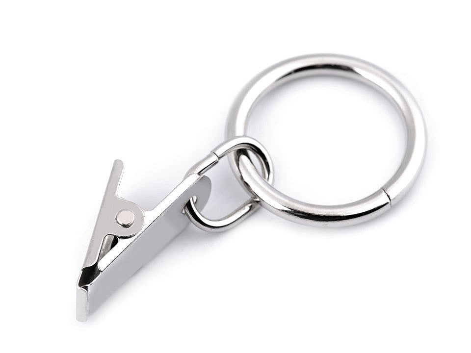 Pinces à rideaux métalliques avec anneaux, Ø 25 mm - 20pc