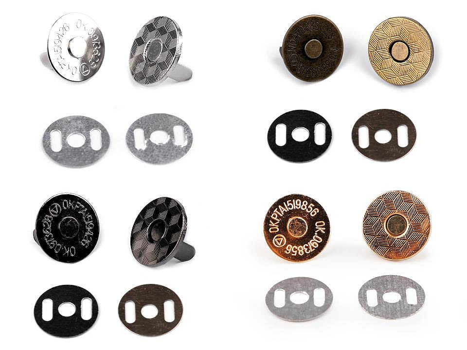 Boutons pression magnétiques, Ø 18 mm, minces - 5set