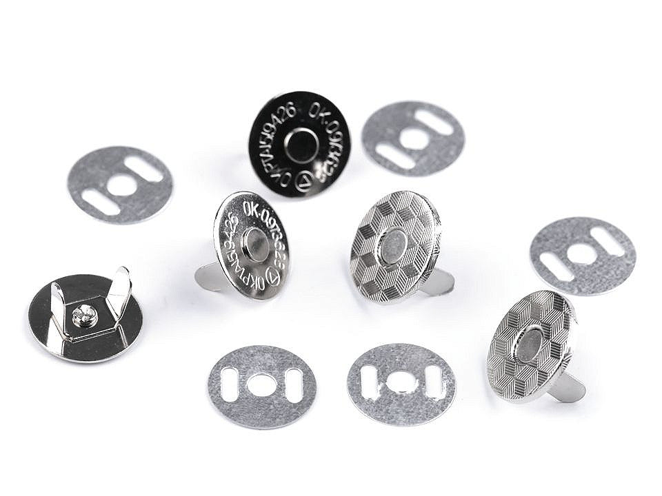 Boutons pression magnétiques, Ø 18 mm, minces - 5set