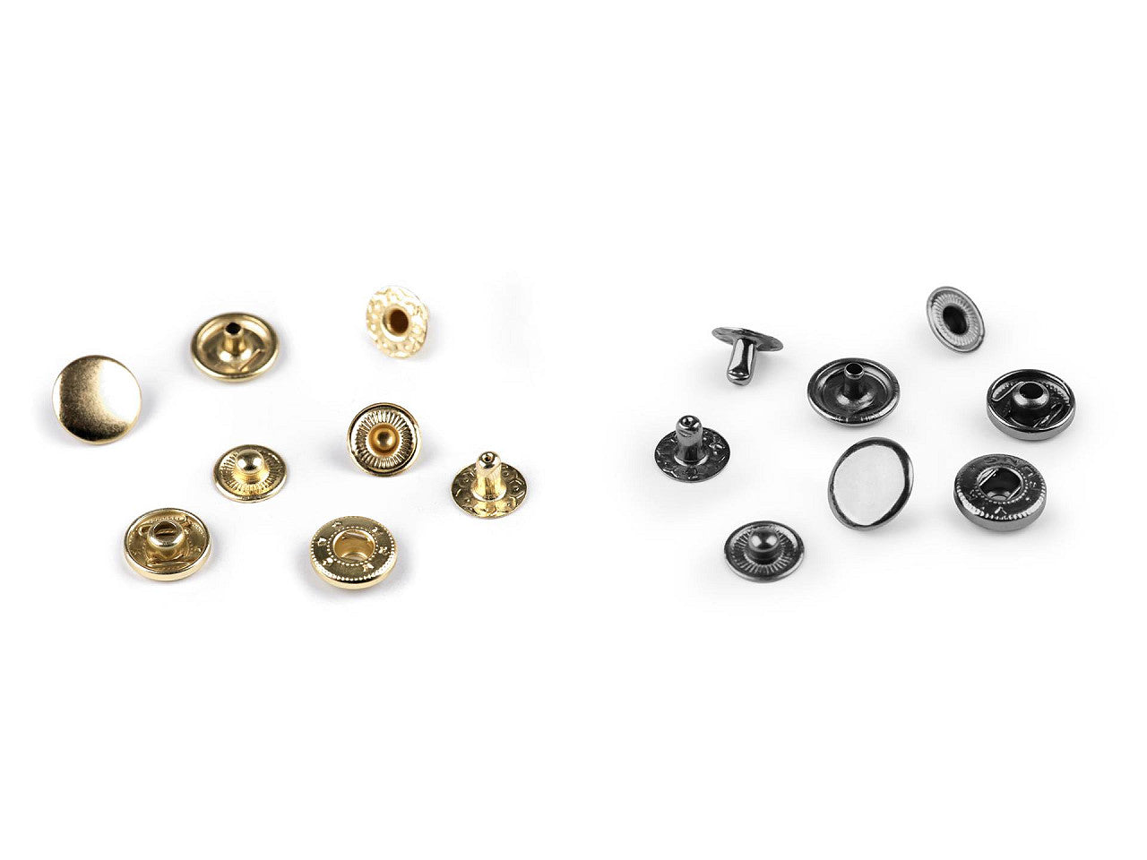 Boutons pression, Ø 12 mm, pour tissus moyennement épais - 50set