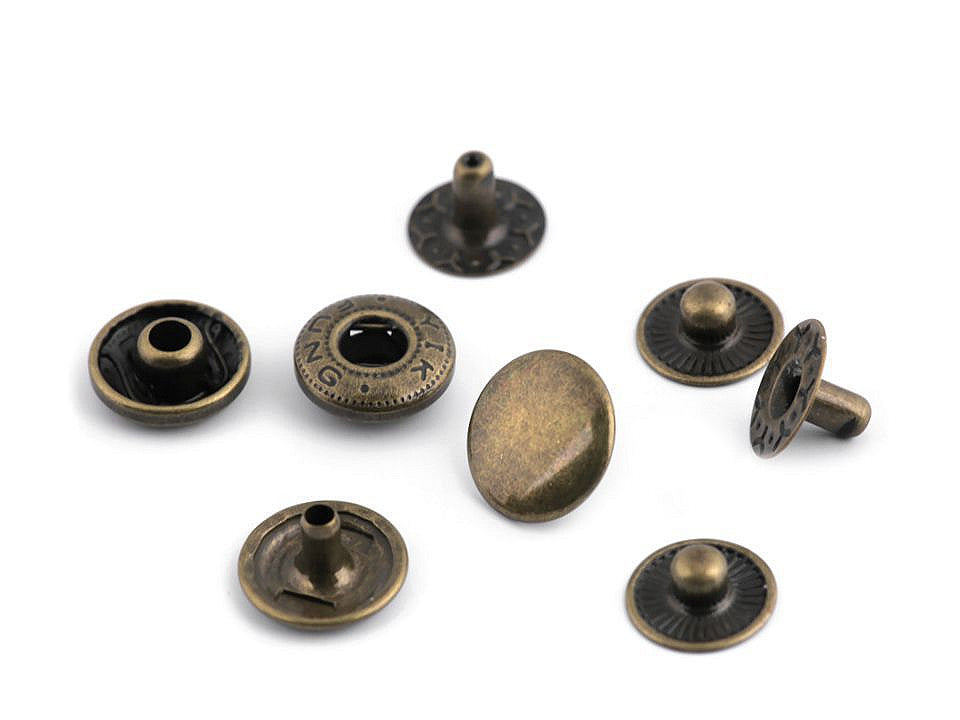 Boutons pression, Ø 12 mm, pour tissus moyennement épais - 50set