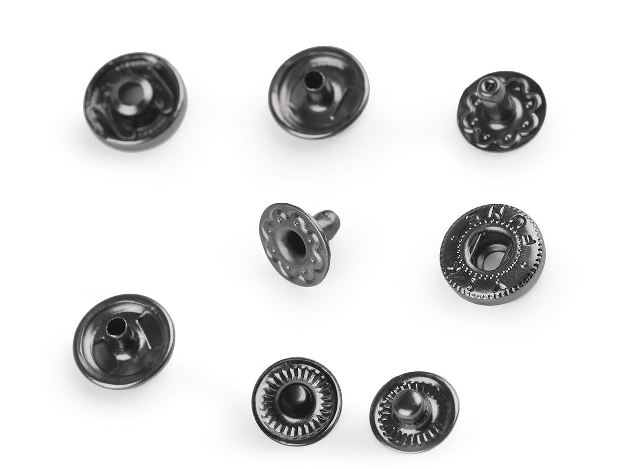 Boutons pression, Ø 10 mm, pour tissus moyennement épais - 50set