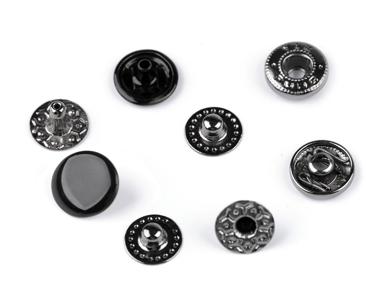 Boutons pression, Ø 10 mm, pour tissus moyennement épais - 50set