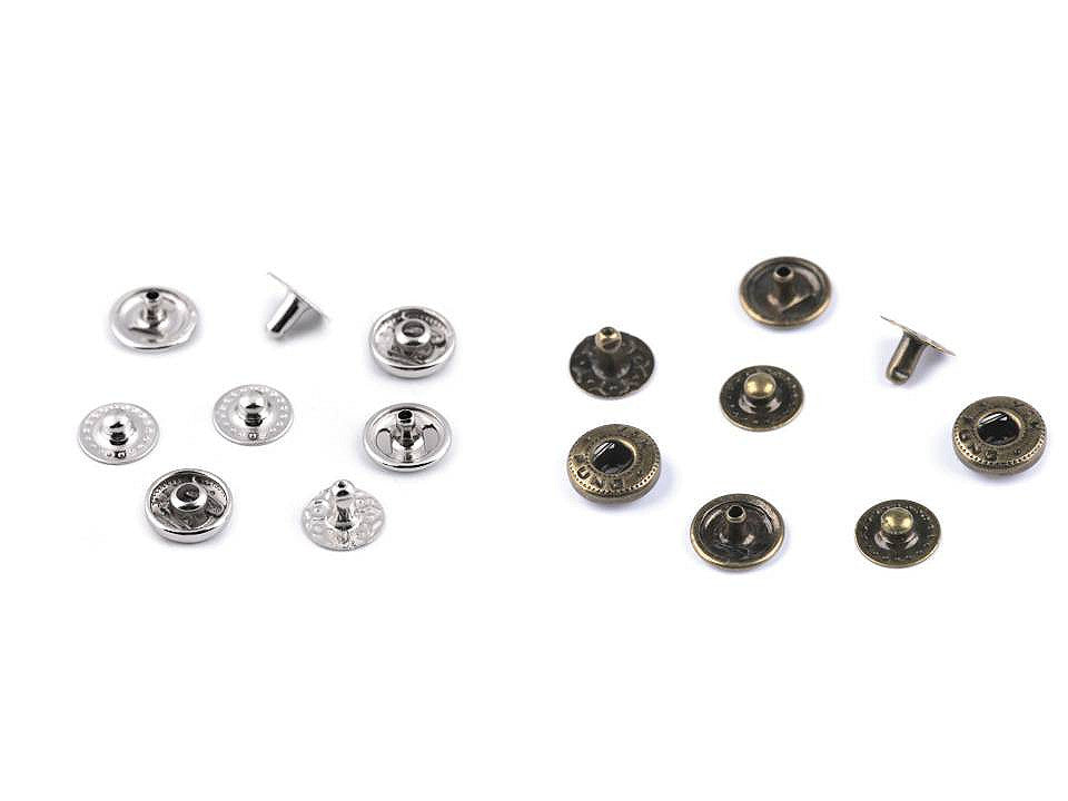 Boutons pression, Ø 10 mm, pour tissus moyennement épais - 50set