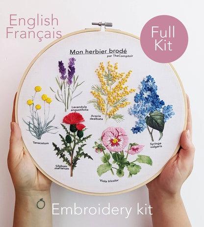 Kit de broderie d'herbier brodé