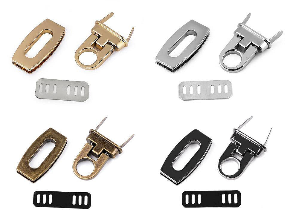 Set de verrouillage pour sac à main, 20 x 40 mm - 1set