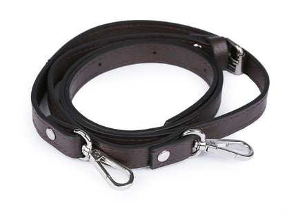 Longue sangle en éco-cuir pour sac à main, avec mousquetons, largeur 1,5 cm
