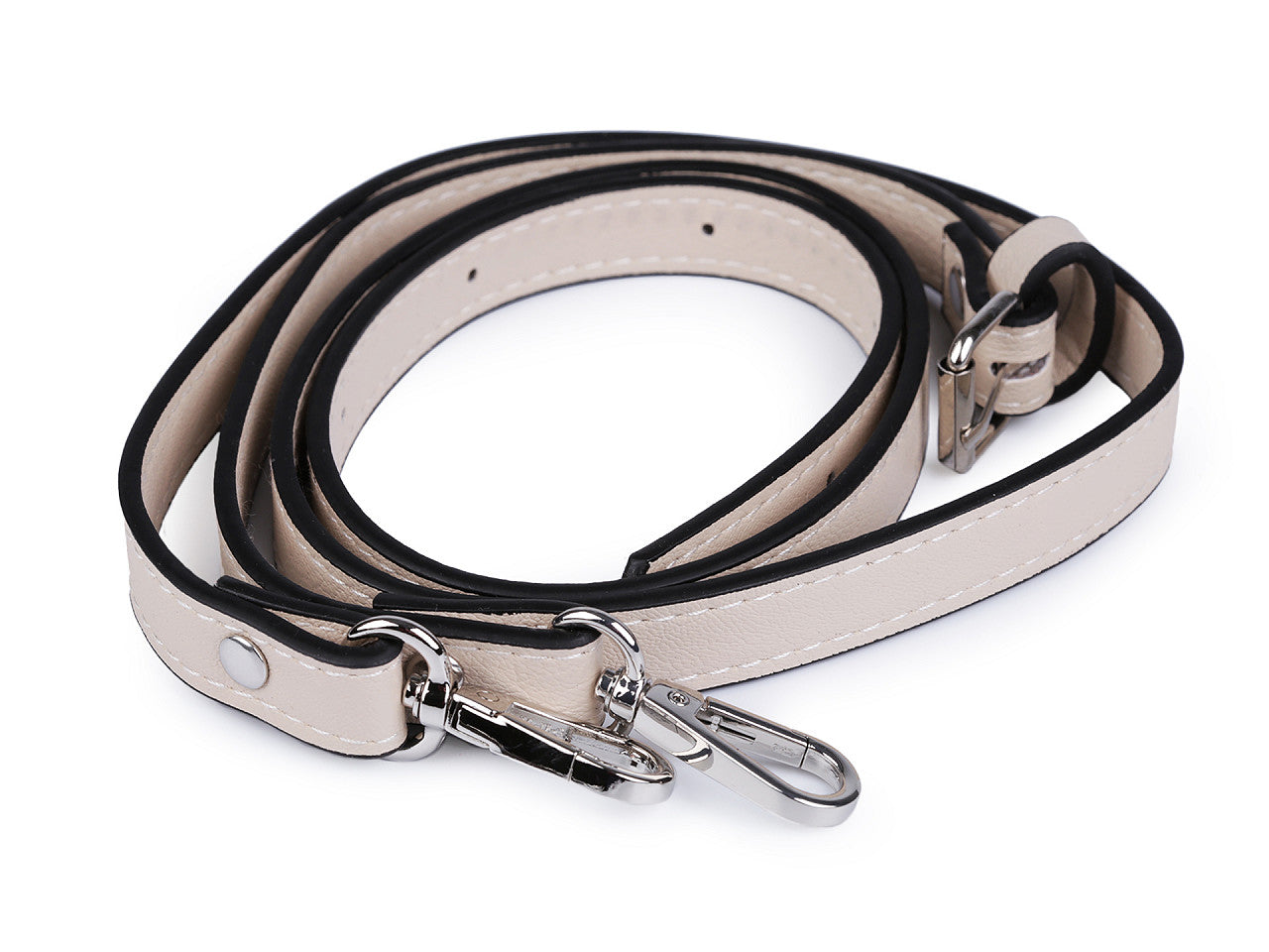 Longue sangle en éco-cuir pour sac à main, avec mousquetons, largeur 1,5 cm