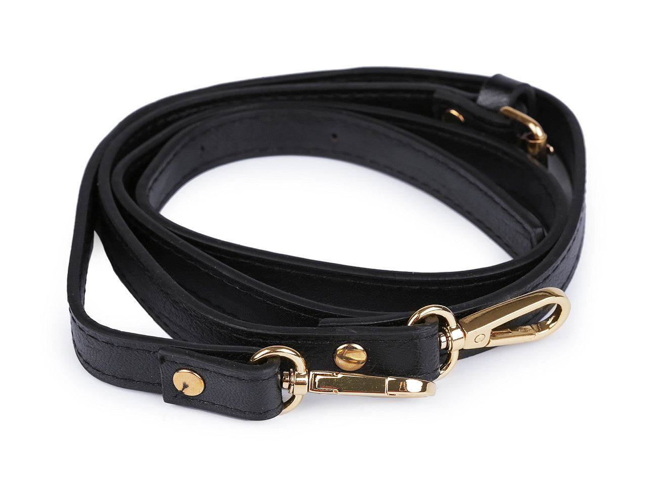 Longue sangle en éco-cuir pour sac à main, avec mousquetons, largeur 1,5 cm