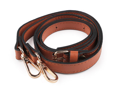 Longue sangle en éco-cuir pour sac à main, avec mousquetons, largeur 1,5 cm