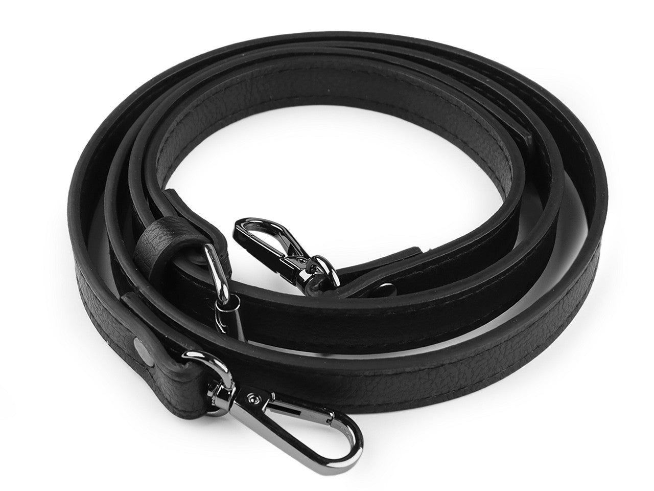 Longue sangle en éco-cuir pour sac à main, avec mousquetons, largeur 1,5 cm - 1pc