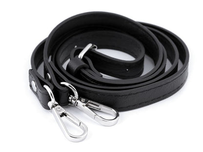 Longue sangle en éco-cuir pour sac à main, avec mousquetons, largeur 1,5 cm