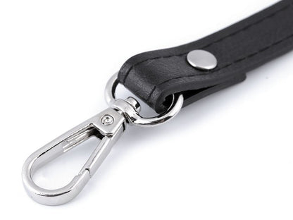 Longue sangle en éco-cuir pour sac à main, avec mousquetons, largeur 1,5 cm
