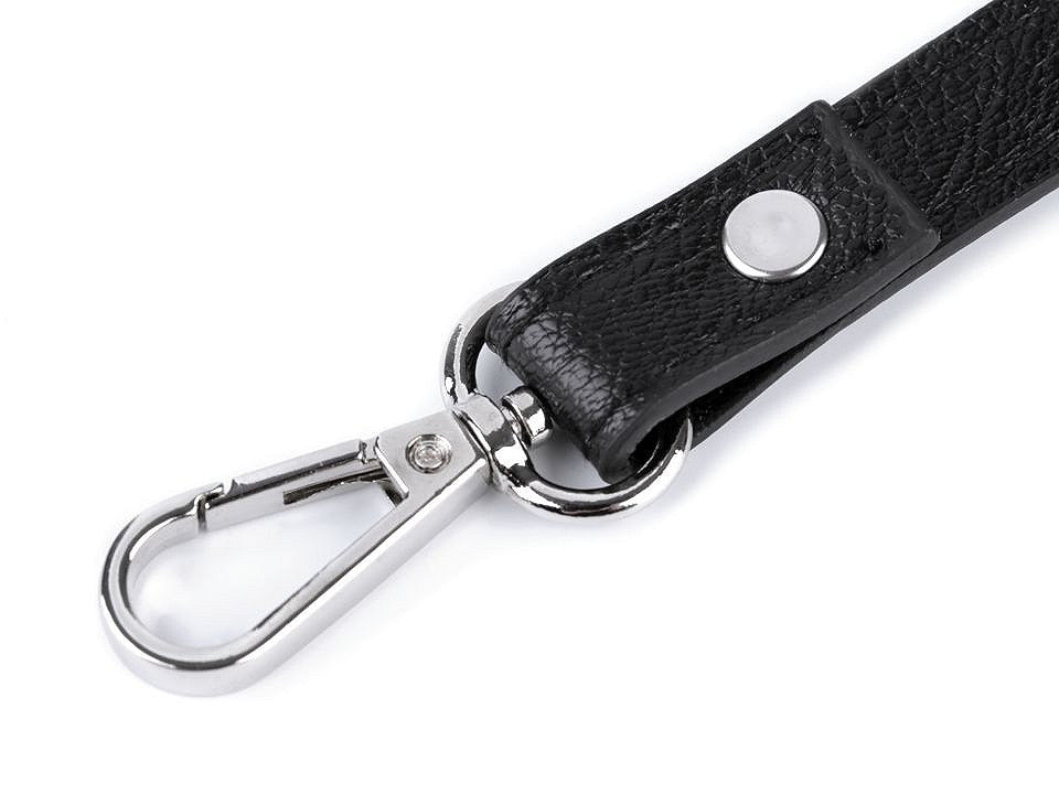 Longue sangle en éco-cuir pour sac à main, avec mousquetons, largeur 1,5 cm