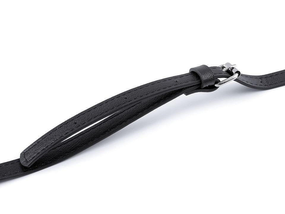 Longue sangle en éco-cuir pour sac à main, avec mousquetons, largeur 1,5 cm