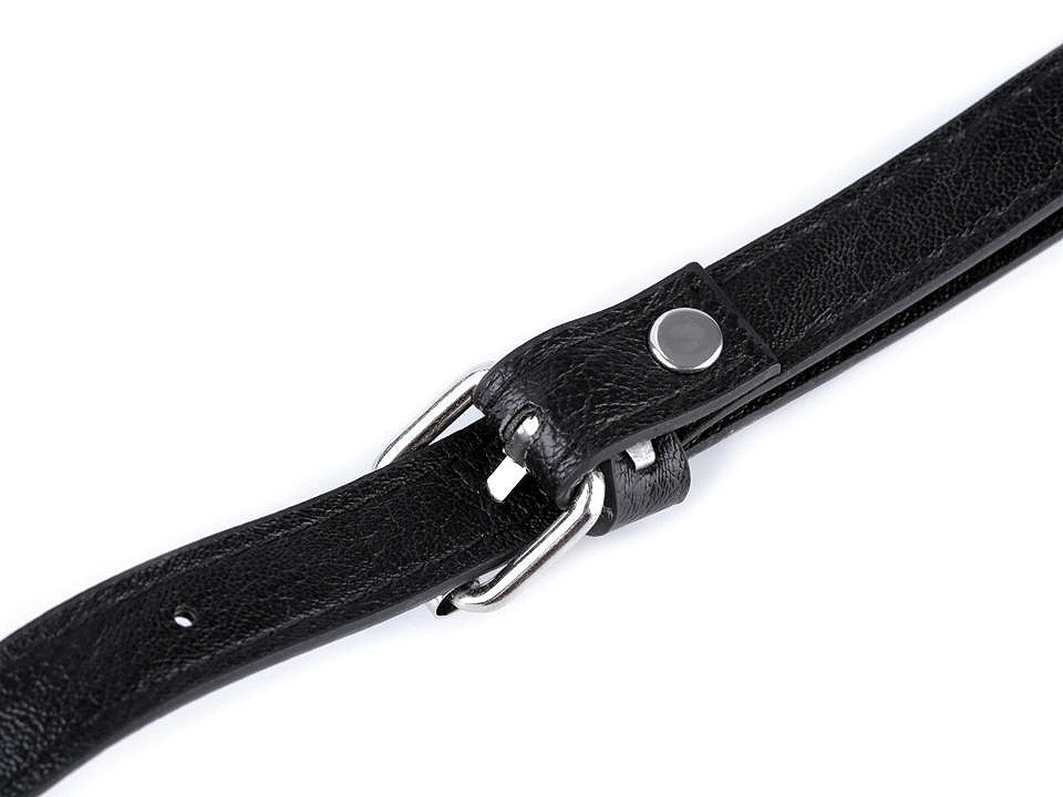 Longue sangle en éco-cuir pour sac à main, avec mousquetons, largeur 1,5 cm