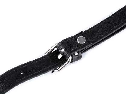 Longue sangle en éco-cuir pour sac à main, avec mousquetons, largeur 1,5 cm