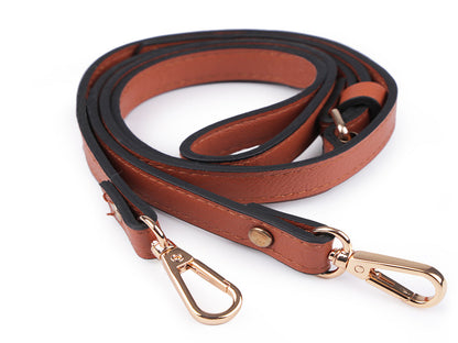 Longue sangle en éco-cuir pour sac à main, avec mousquetons, largeur 1,5 cm