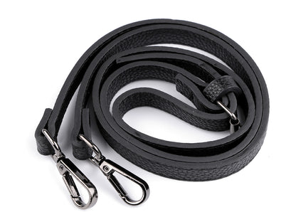 Longue sangle en éco-cuir pour sac à main, avec mousquetons, largeur 1,5 cm