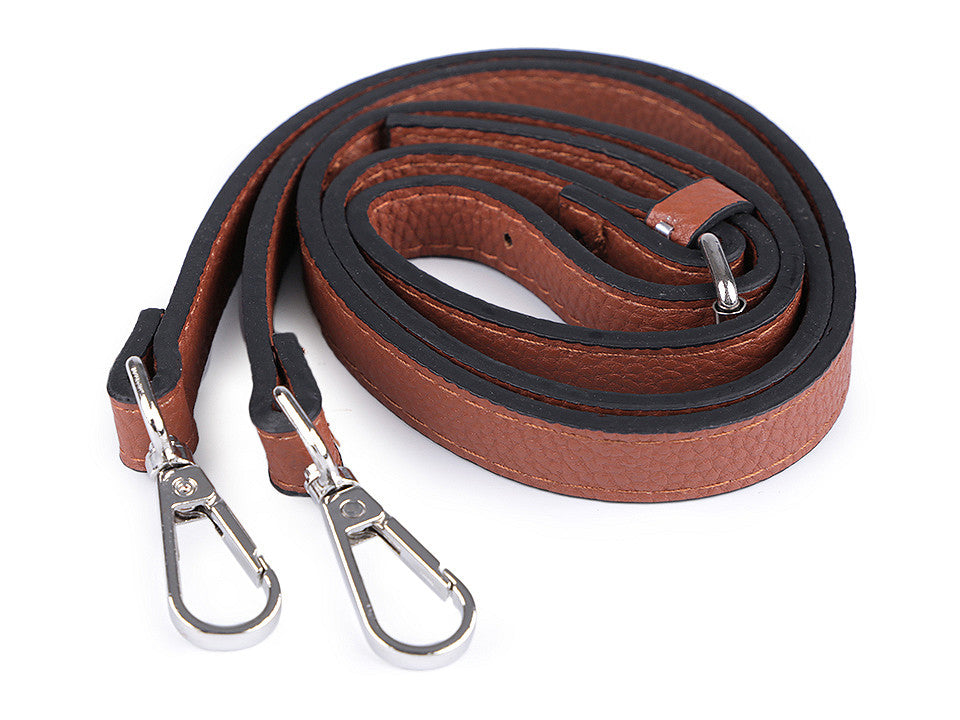 Longue sangle en éco-cuir pour sac à main, avec mousquetons, largeur 1,5 cm