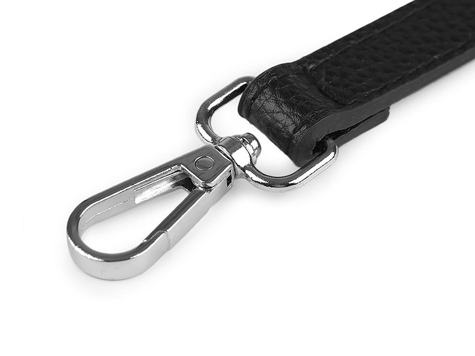 Longue sangle en éco-cuir pour sac à main, avec mousquetons, largeur 1,5 cm