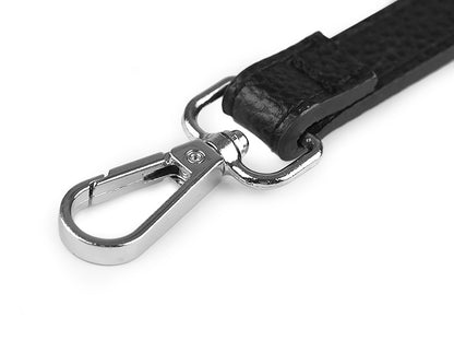 Longue sangle en éco-cuir pour sac à main, avec mousquetons, largeur 1,5 cm