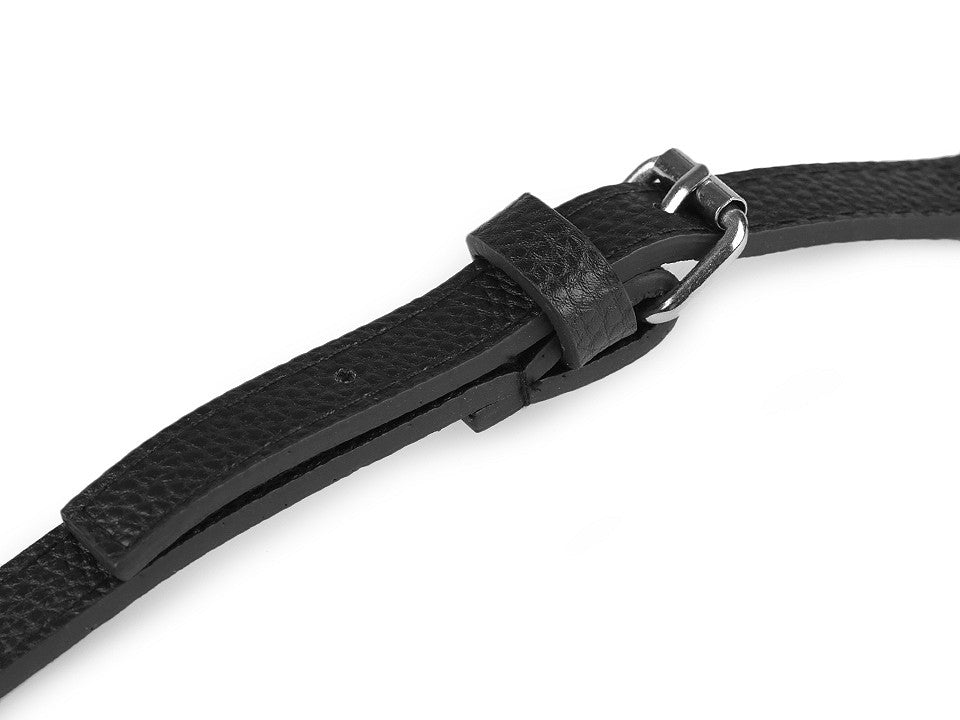 Longue sangle en éco-cuir pour sac à main, avec mousquetons, largeur 1,5 cm