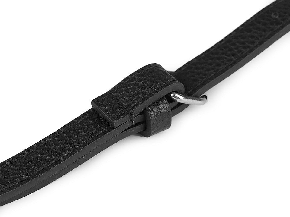 Longue sangle en éco-cuir pour sac à main, avec mousquetons, largeur 1,5 cm