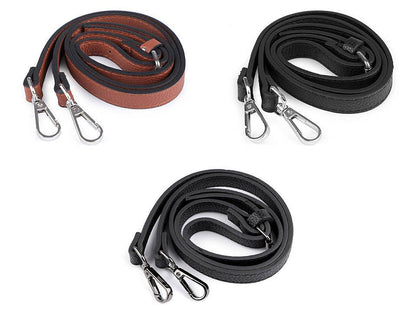 Longue sangle en éco-cuir pour sac à main, avec mousquetons, largeur 1,5 cm
