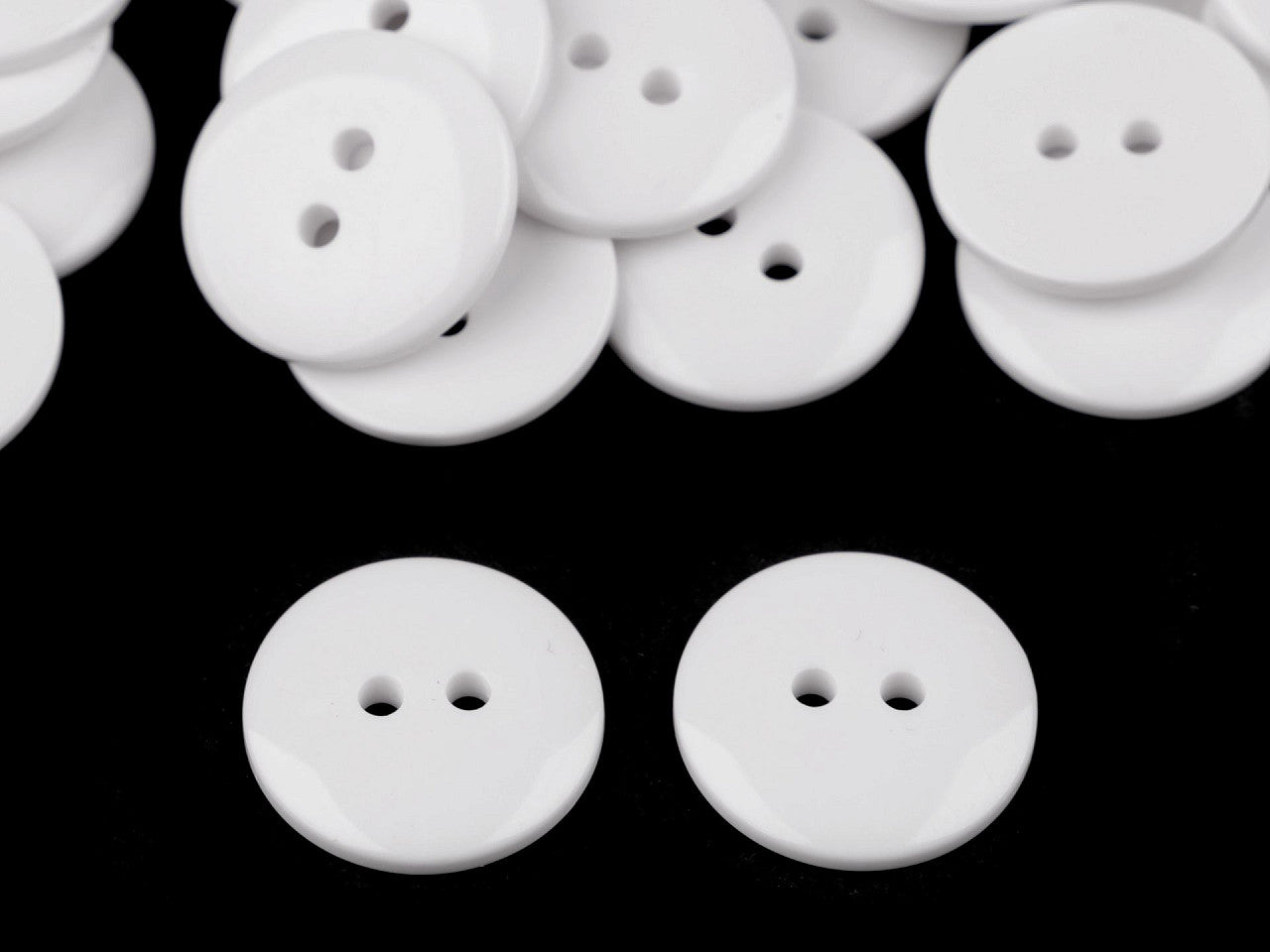 Boutons transparents, tailles 15,2mm et 17,7mm, lavables jusqu'à 95 °C - 200pc