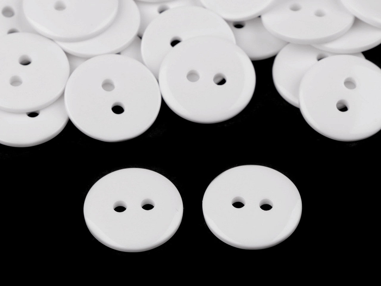 Boutons transparents, tailles 15,2mm et 17,7mm, lavables jusqu'à 95 °C - 200pc