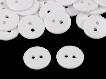 Boutons transparents, tailles 15,2mm et 17,7mm, lavables jusqu'à 95 °C - 200pc