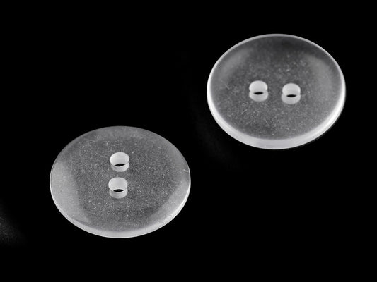 Boutons transparents, tailles 15,2mm et 17,7mm, lavables jusqu'à 95 °C - 200pc