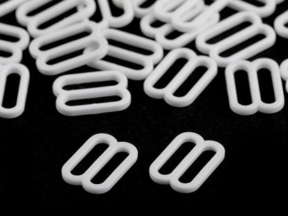 Anneau ajusteur et glissière en plastique pour bretelles de soutien-gorge, largeur 12 mm