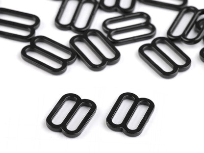 Anneau ajusteur et glissière en plastique pour bretelles de soutien-gorge, largeur 12 mm
