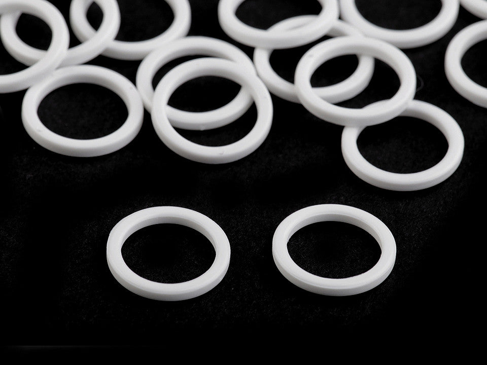 Anneau ajusteur et glissière en plastique pour bretelles de soutien-gorge, largeur 12 mm - 20pc