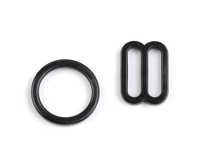 Anneau ajusteur et glissière en plastique pour bretelles de soutien-gorge, largeur 12 mm
