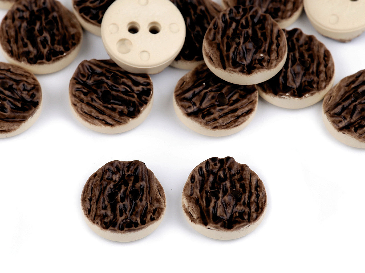 Bouton de chasse taille 15,2mm, imitation bois