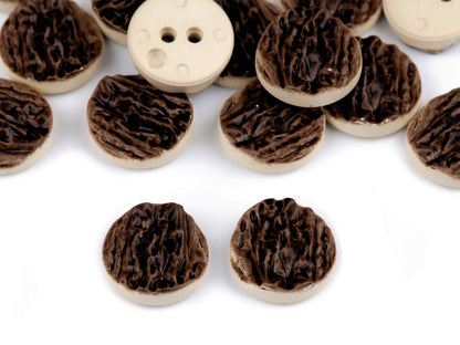 Bouton de chasse taille 15,2mm, imitation bois
