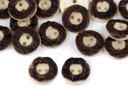 Bouton de chasse taille 15,2mm, imitation bois