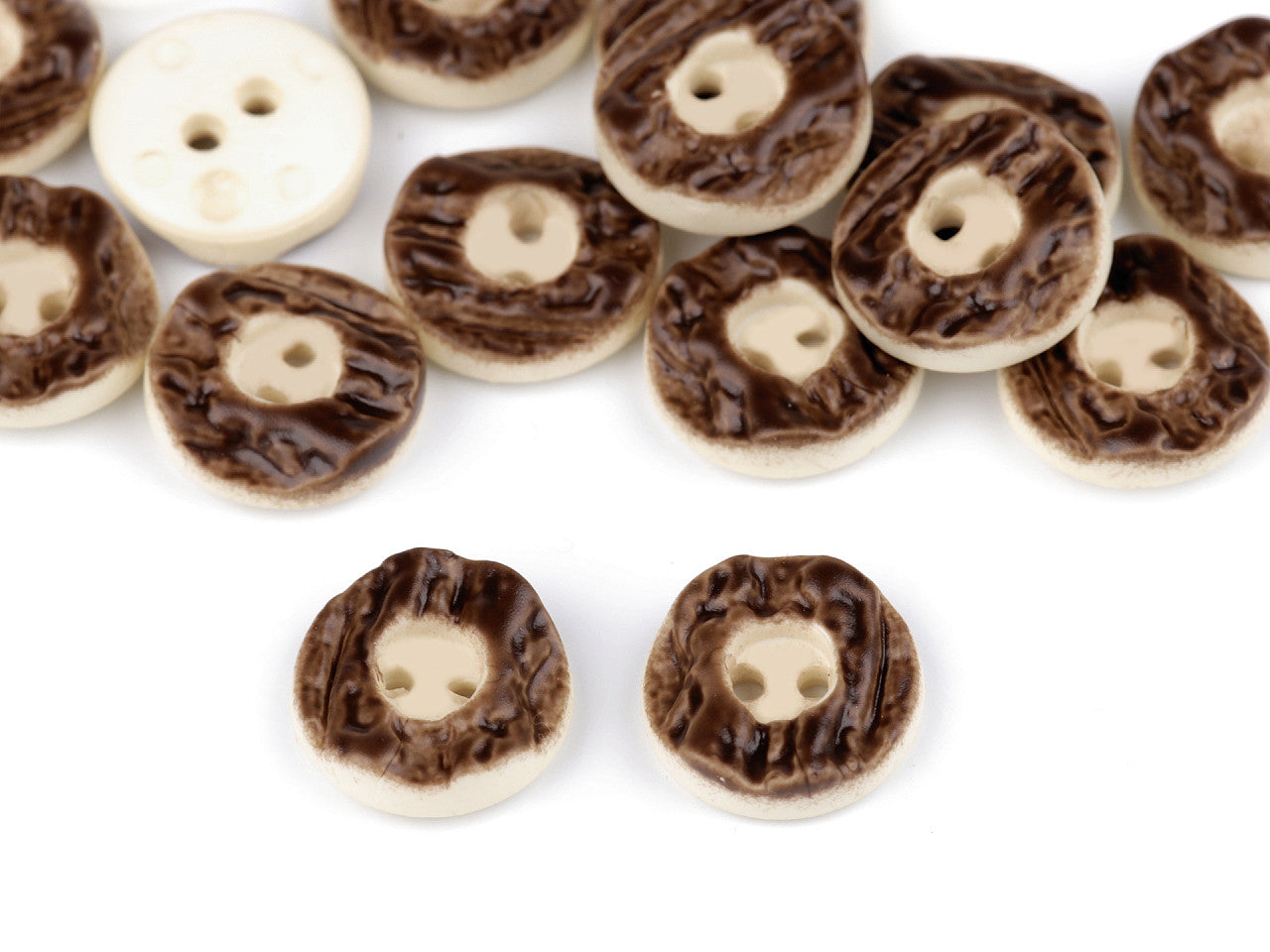 Bouton de chasse taille 15,2mm, imitation bois