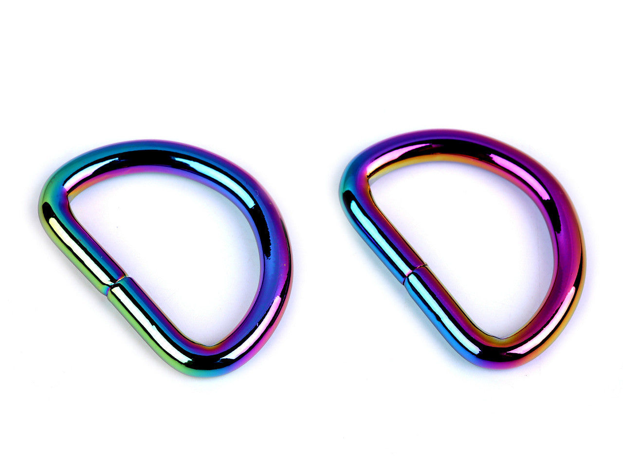 Demi-anneau/Anneau en D, largeur 25 mm, Arc-en-ciel - 1pc