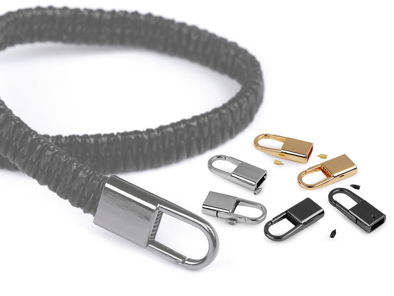 Embouts de sangle avec mousqueton, largeur 9 mm
