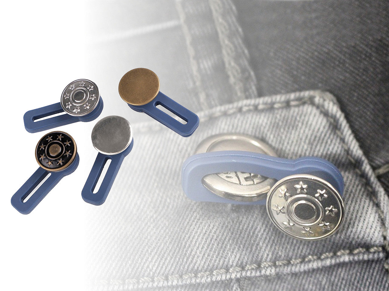 Bouton/rallonge de ceinture pour pantalon taille 16,5mm